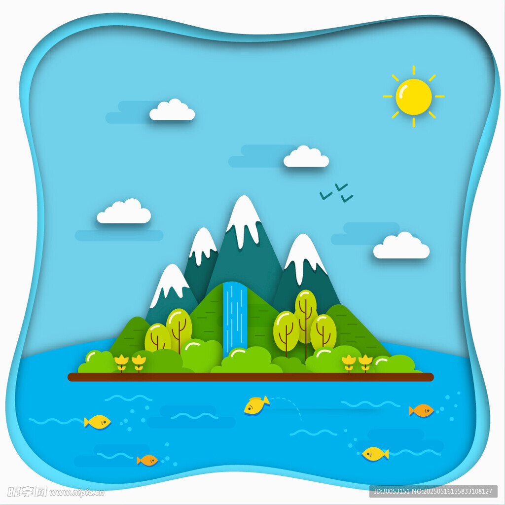 梦幻山水岛屿风景图