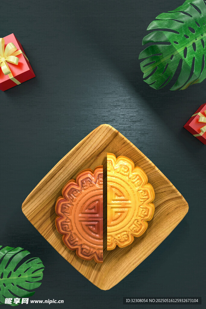 中秋月饼摆拍展示