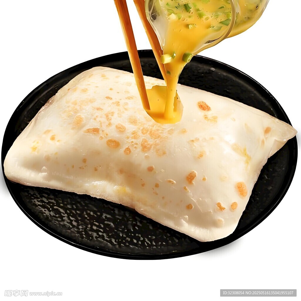 蛋液浇淋中的美味煎饼