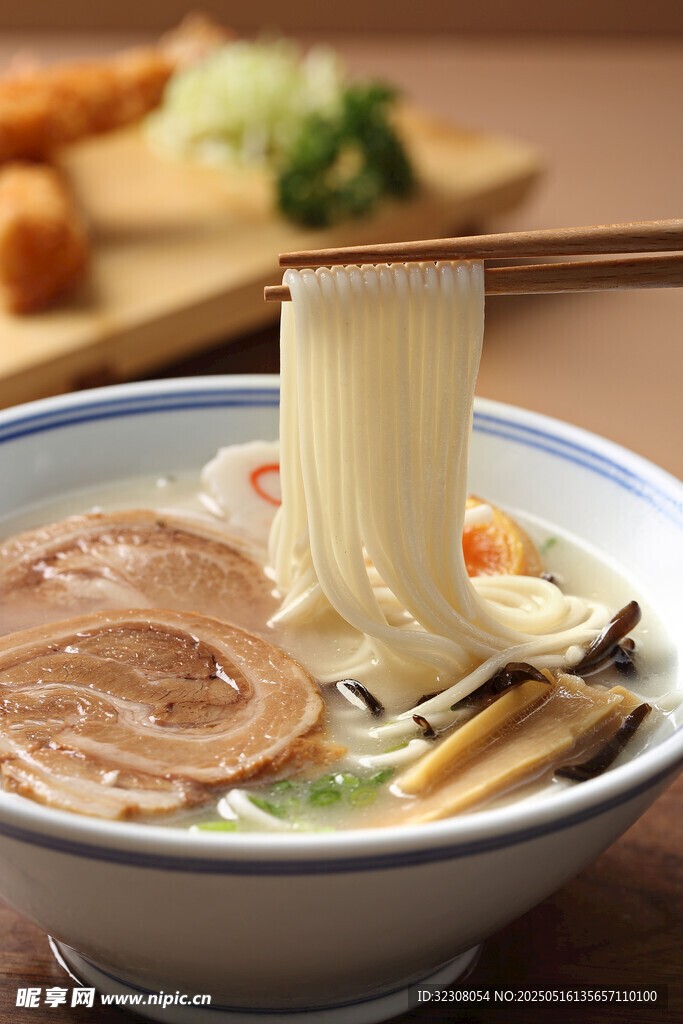 美味日式拉面特写