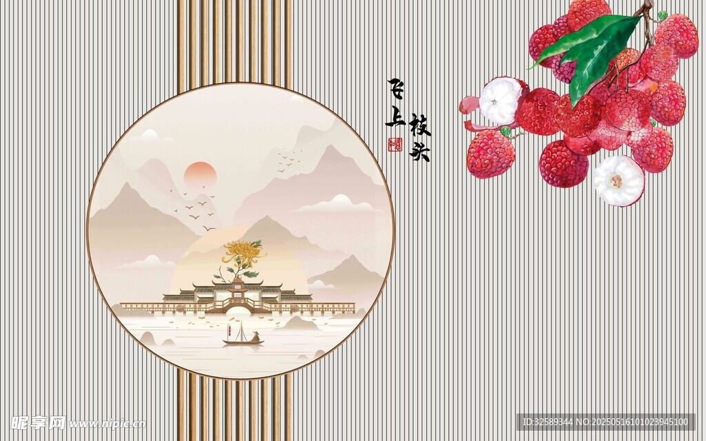 中式古典风花鸟装饰图案