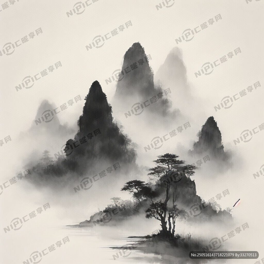 古代画风山水画