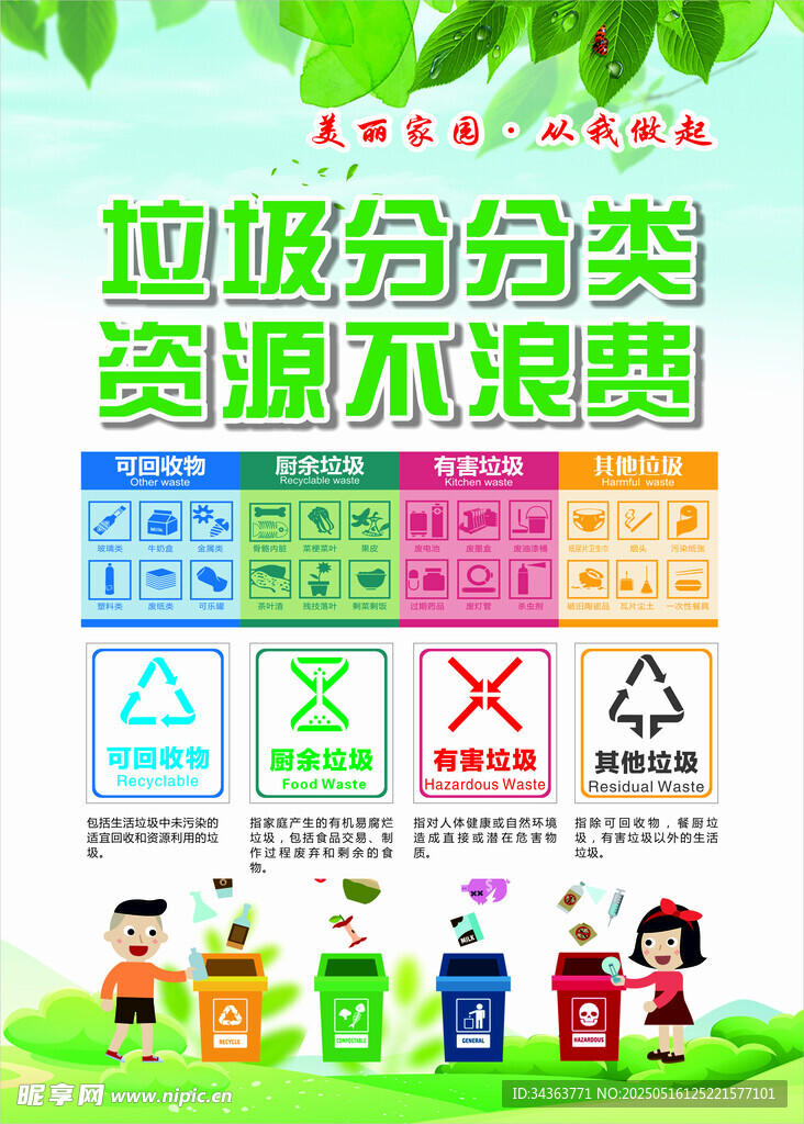 垃圾分类宣传插画