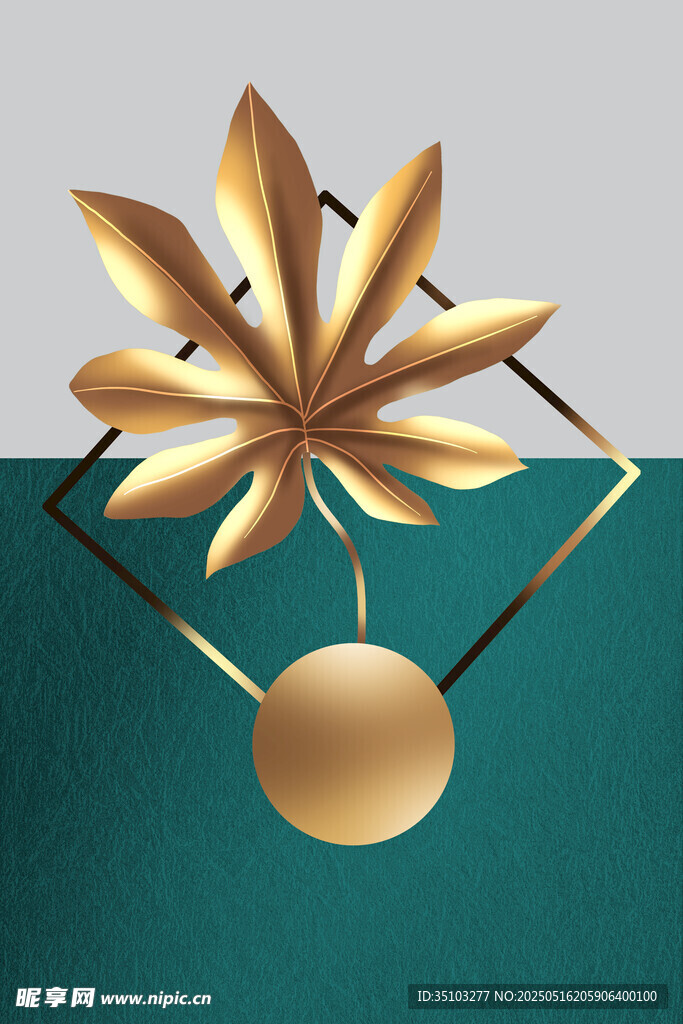金色简约装饰画