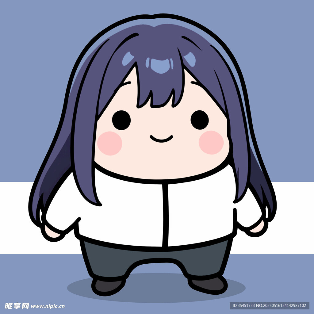 可爱紫发卡通女孩形象