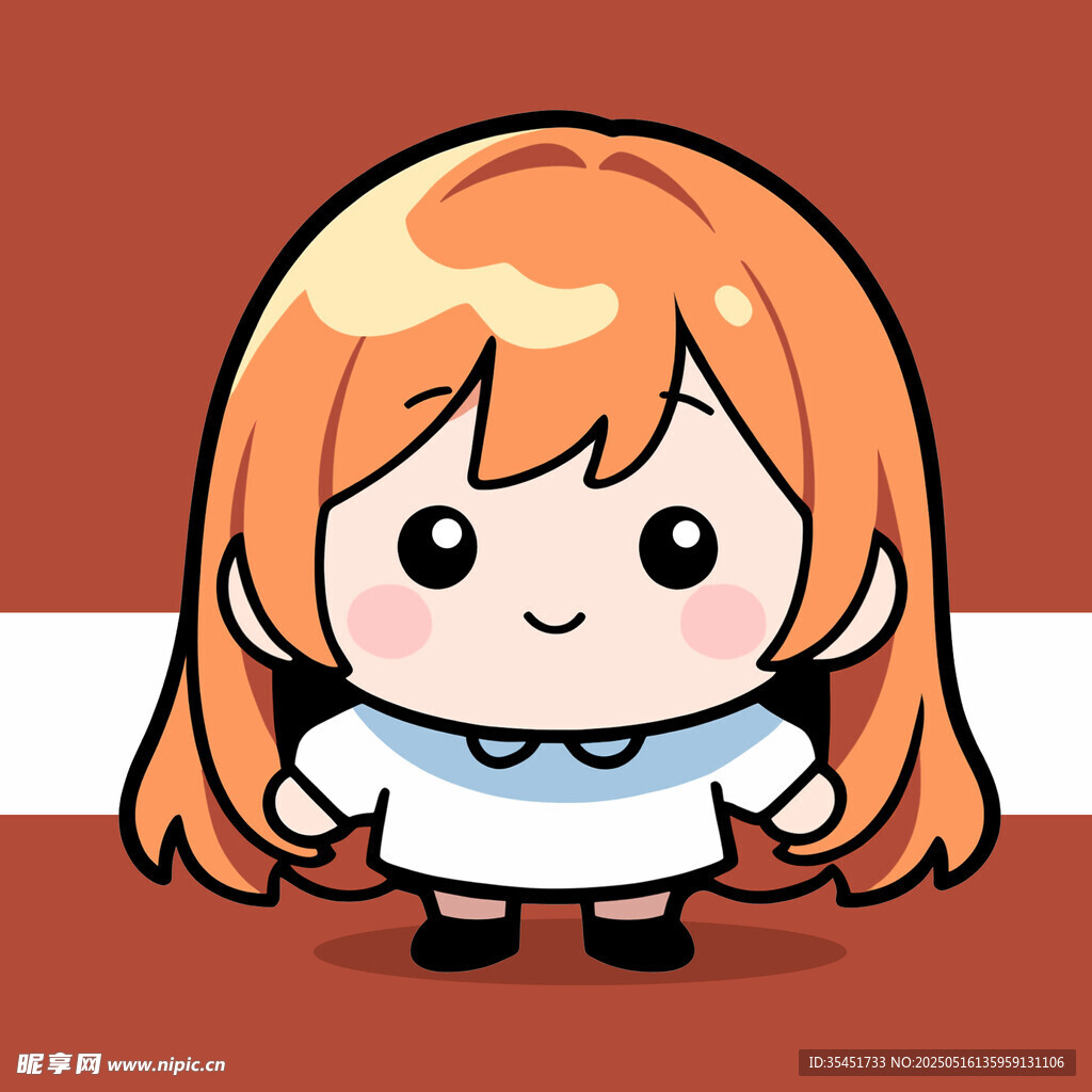 可爱红发卡通女孩形象