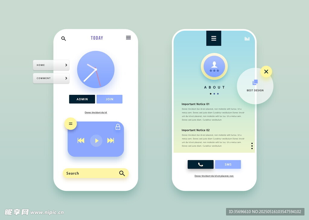 扁平插画小清新风格app页面八