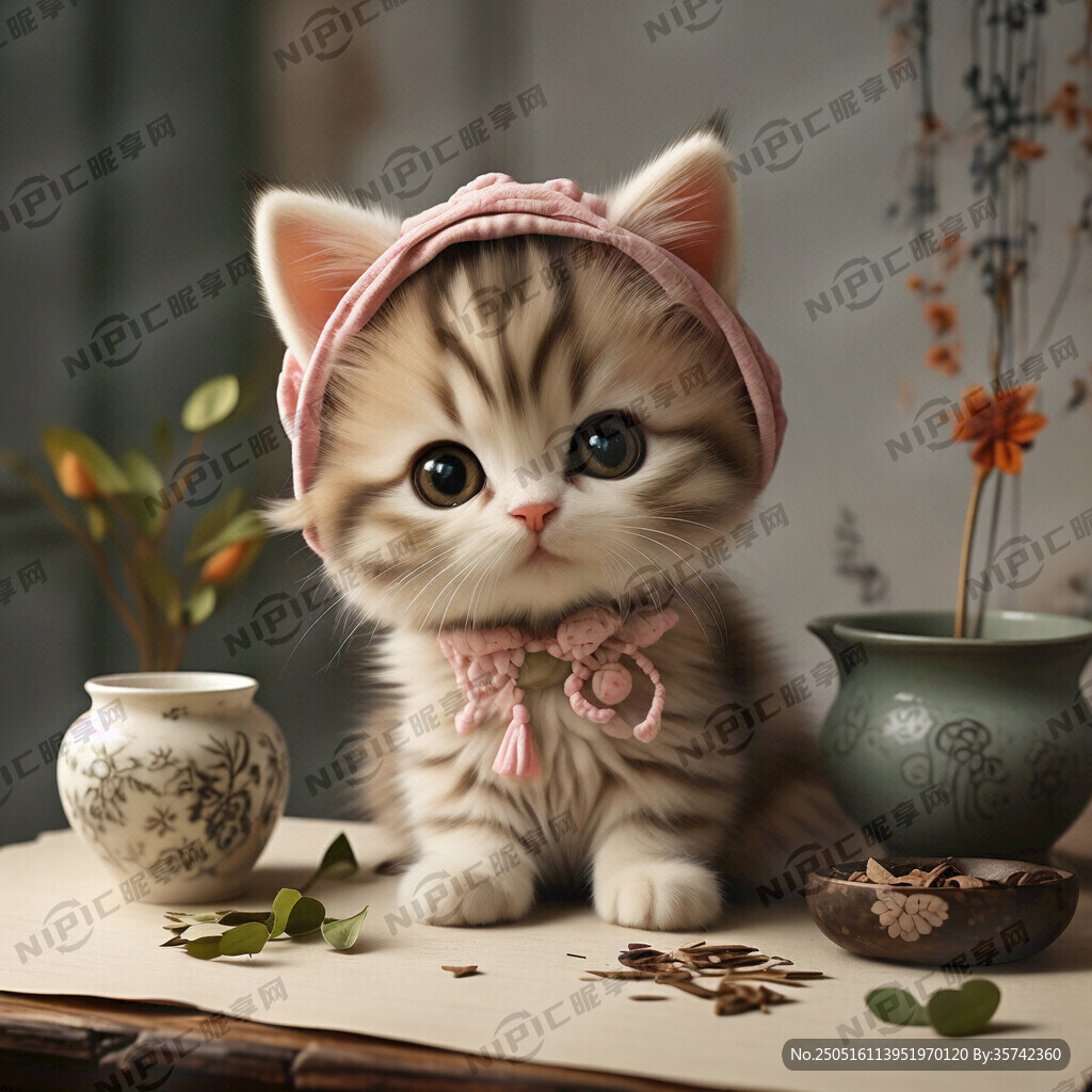萌系猫耳人物 茶文化 中国风