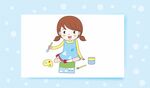画画的小女孩