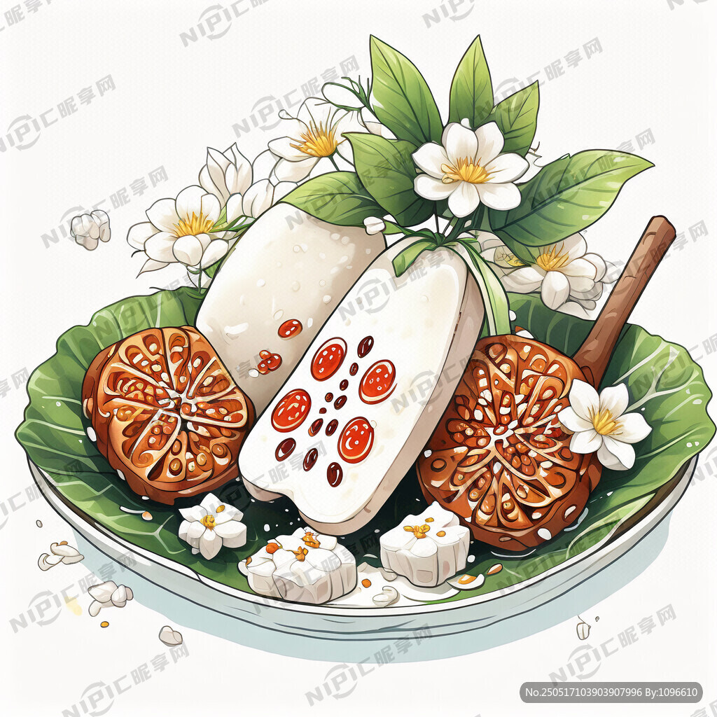 卡通桂花糯米藕 设计清新自然