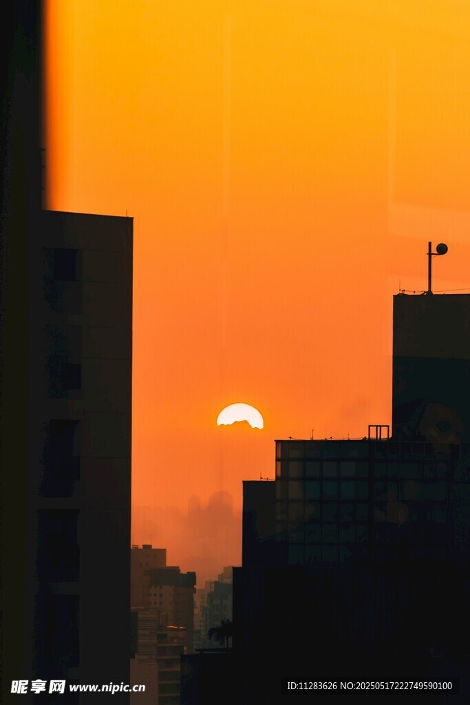 城市日落景象