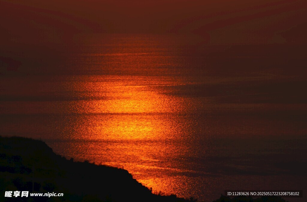 海上落日余晖美景