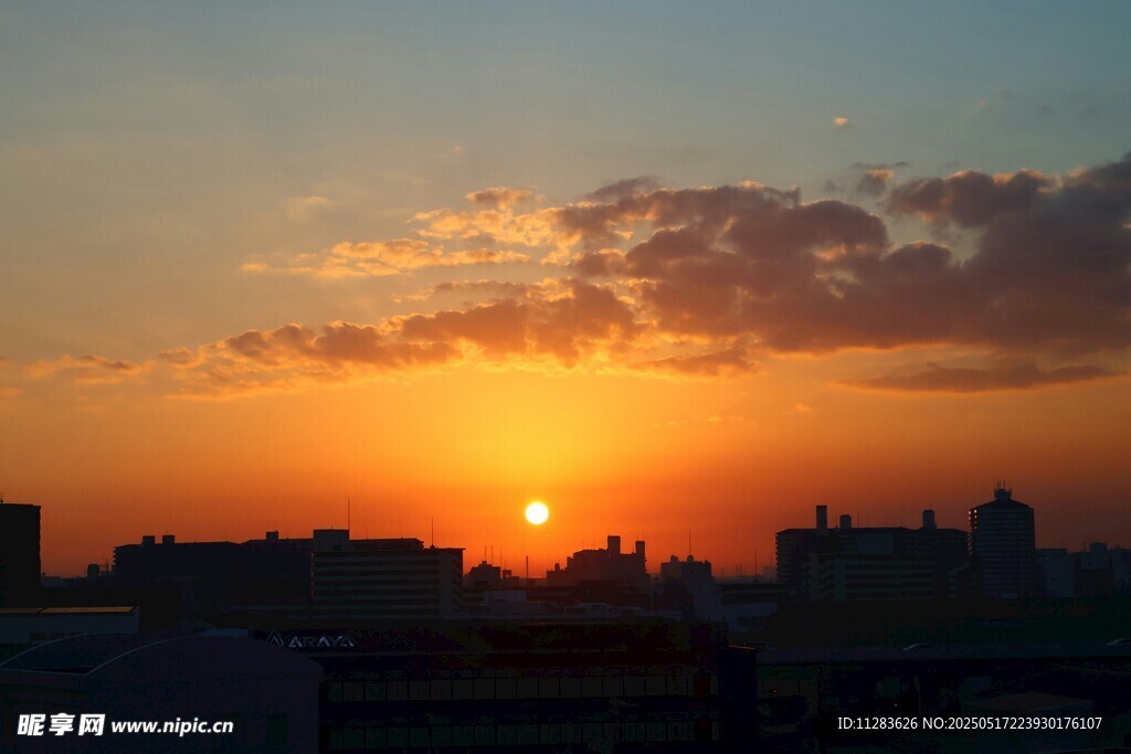 城市日落美景