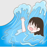 女孩溺水挣扎瞬间