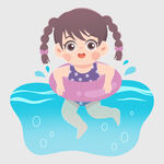 小女孩快乐戏水