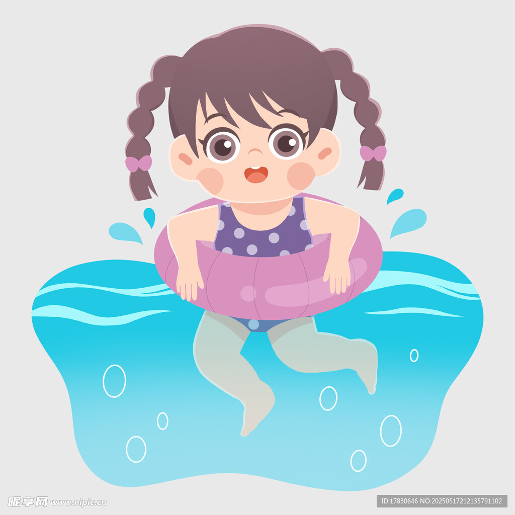 小女孩快乐戏水