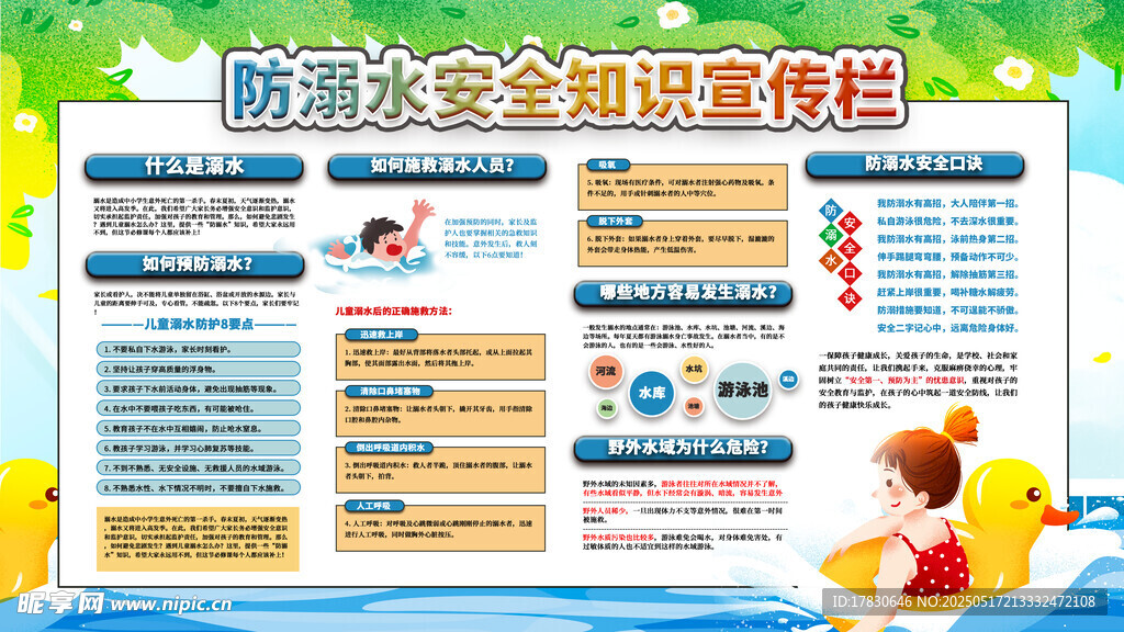  预防溺水 宣传海报