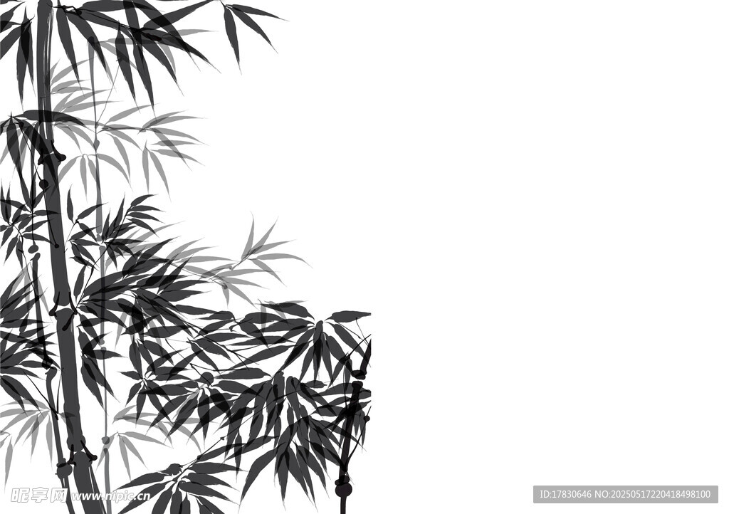 水墨风竹子写意画