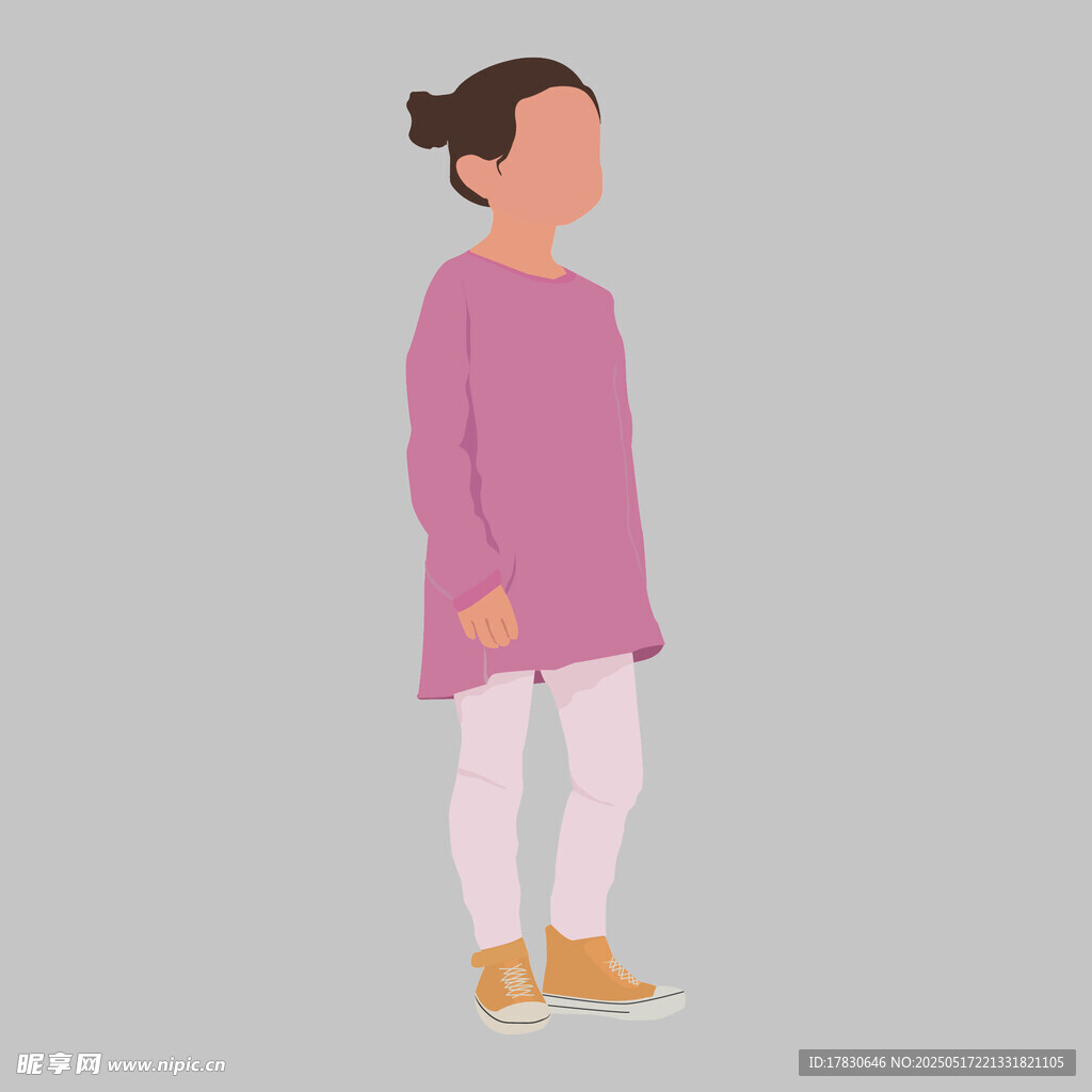 穿紫色衣服站立的女性