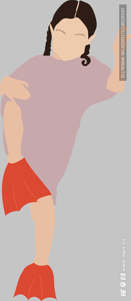女孩抬腿展示红色鞋子