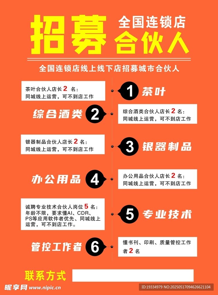 招募全国连锁店合伙人