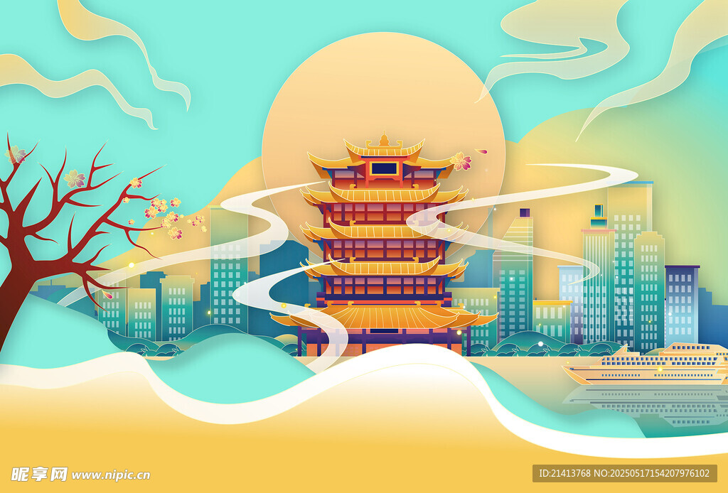 古风建筑风插画