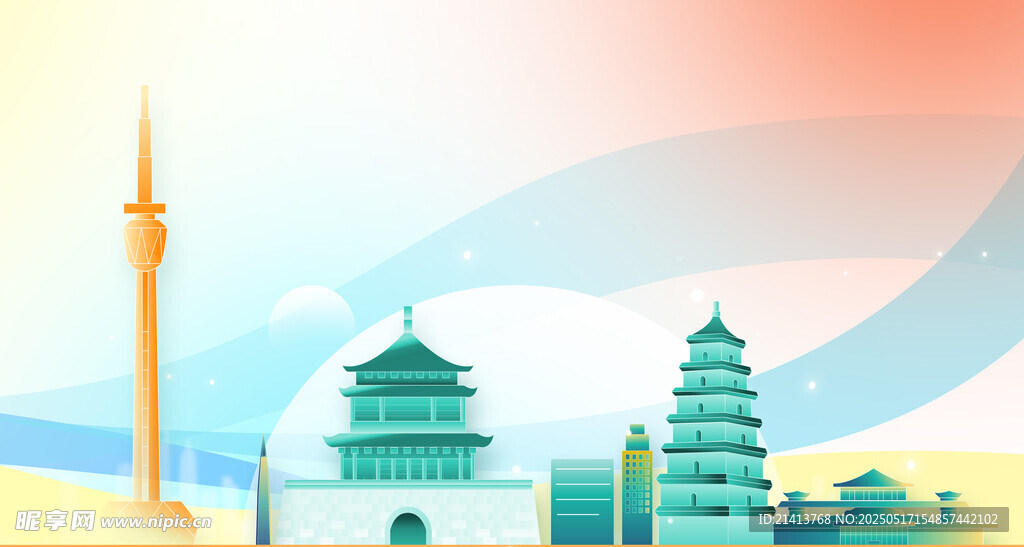 古风建筑风插画