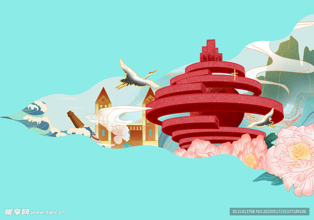 城市建筑插画