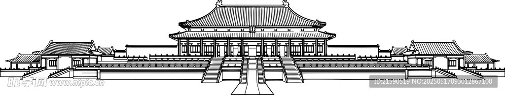 宏伟古代宫殿建筑景观