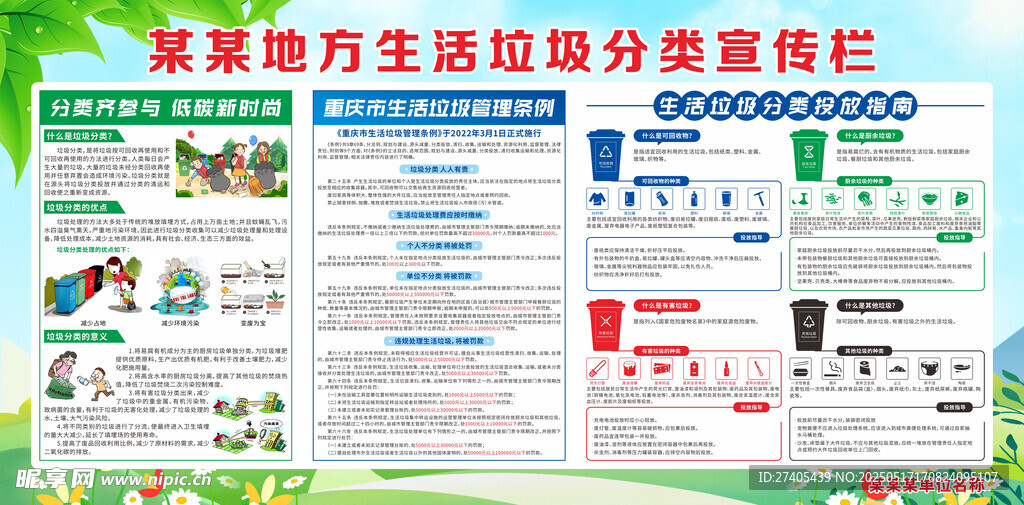 生活垃圾分类宣传栏