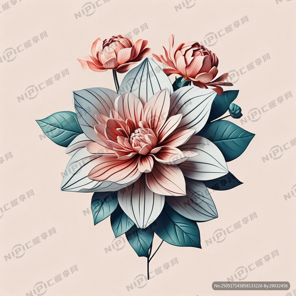 3d立体简约花