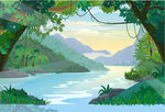 林间河畔美景