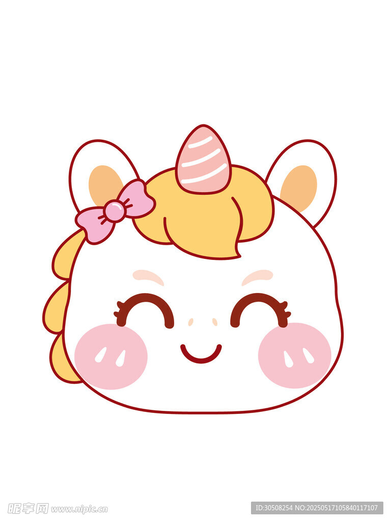 马宝宝头生肖卡通插画