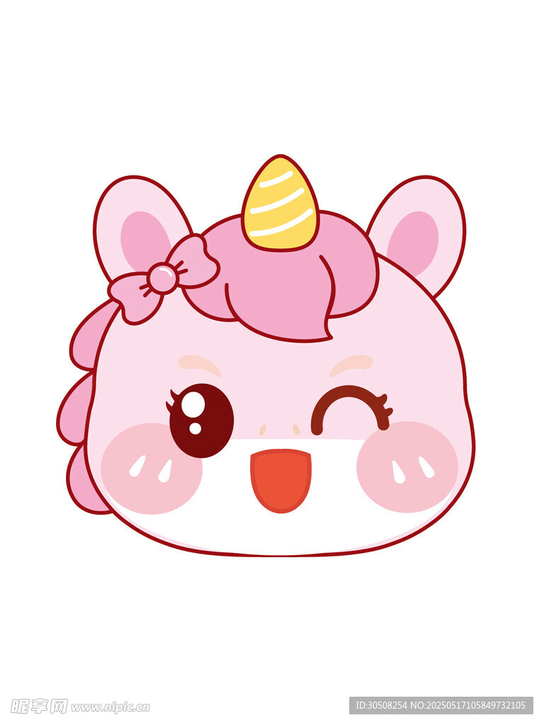 马宝宝头生肖卡通插画