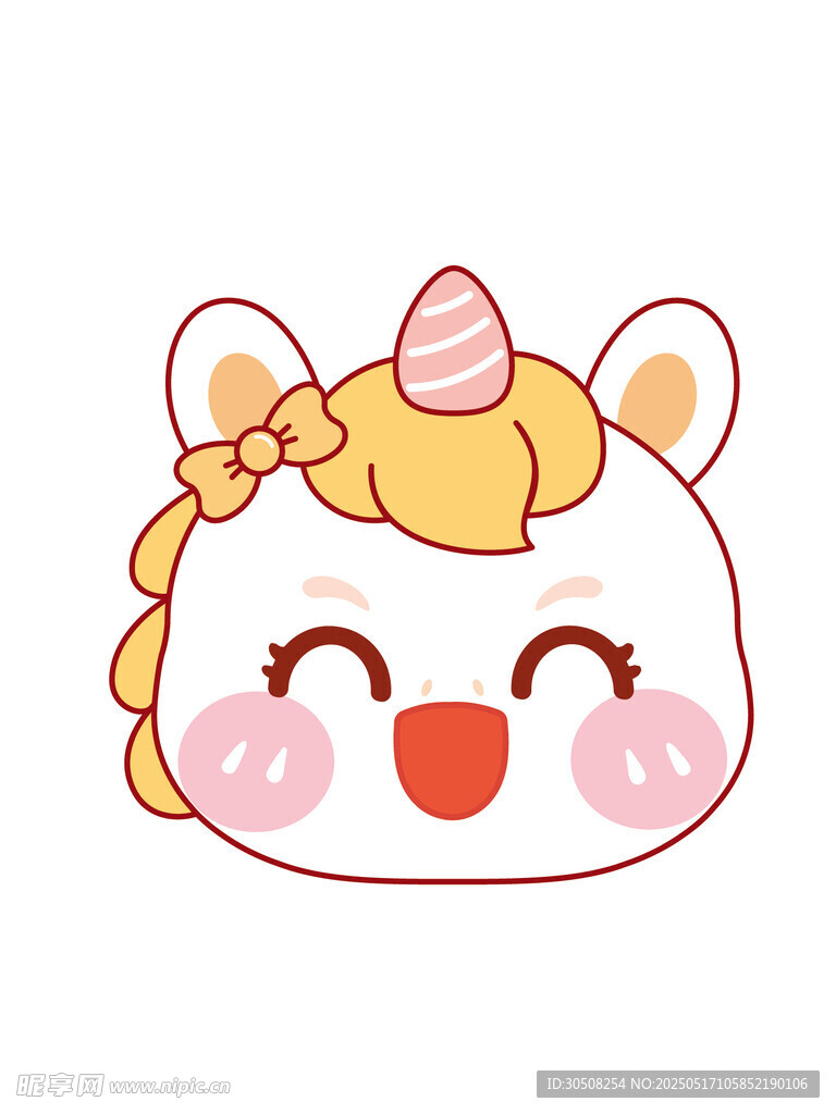 马宝宝头生肖卡通插画