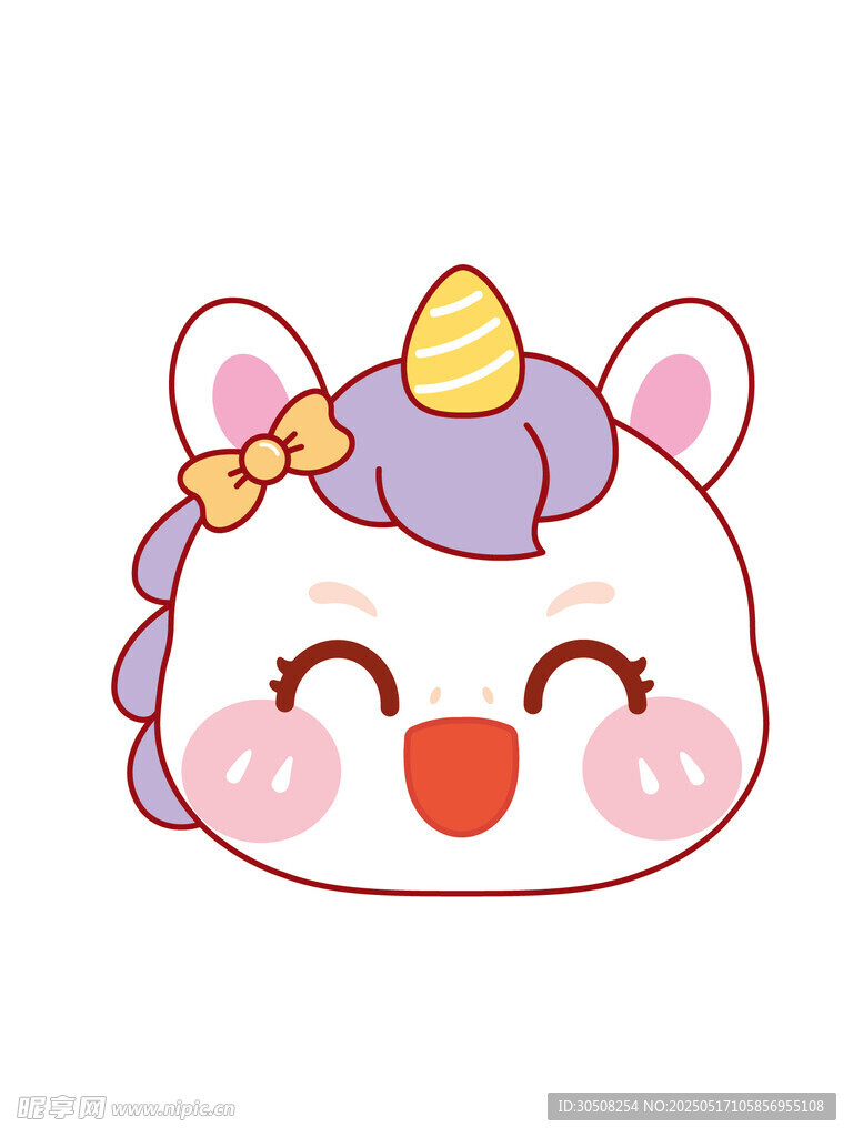 马宝宝头卡通插画