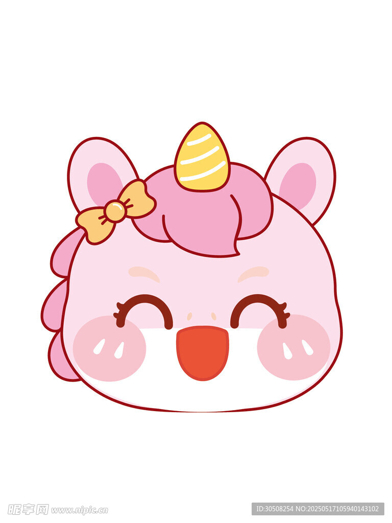 马宝宝卡通插画粉色