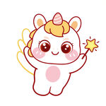小马儿拿星星棒可爱卡通插画图片