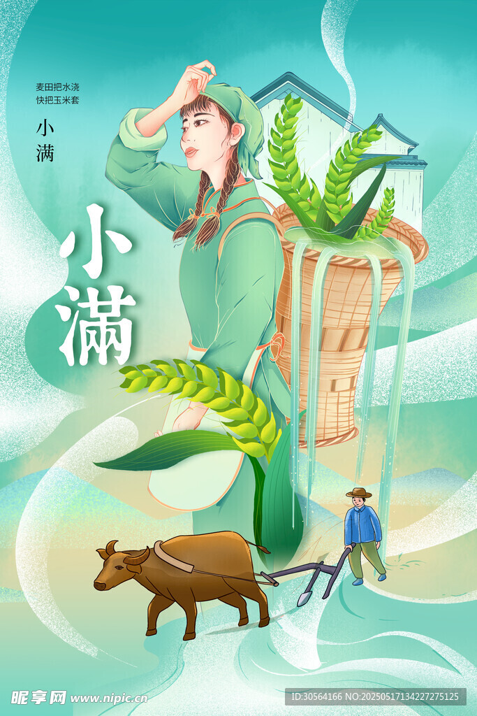 小满节气传统海报