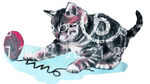 可爱猫咪玩球插画