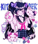 可爱猫系少女动漫插画