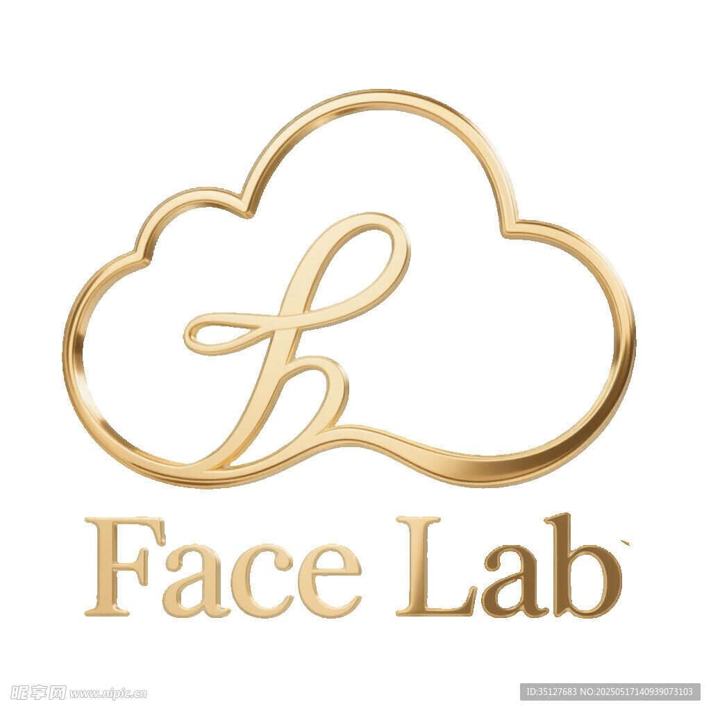 Face Lab金色云形标志