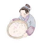 古代女子筛面粉场景