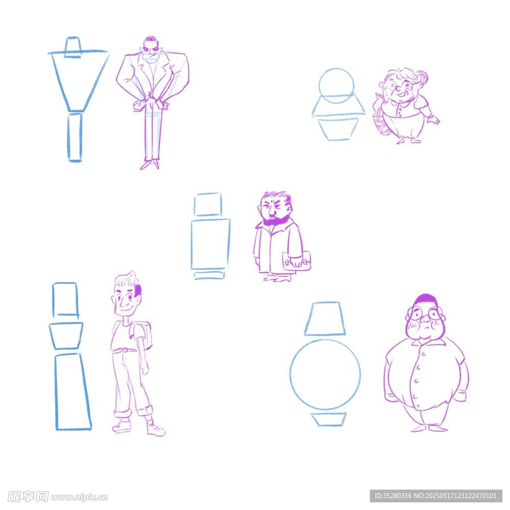 简约线条风时尚物品插画