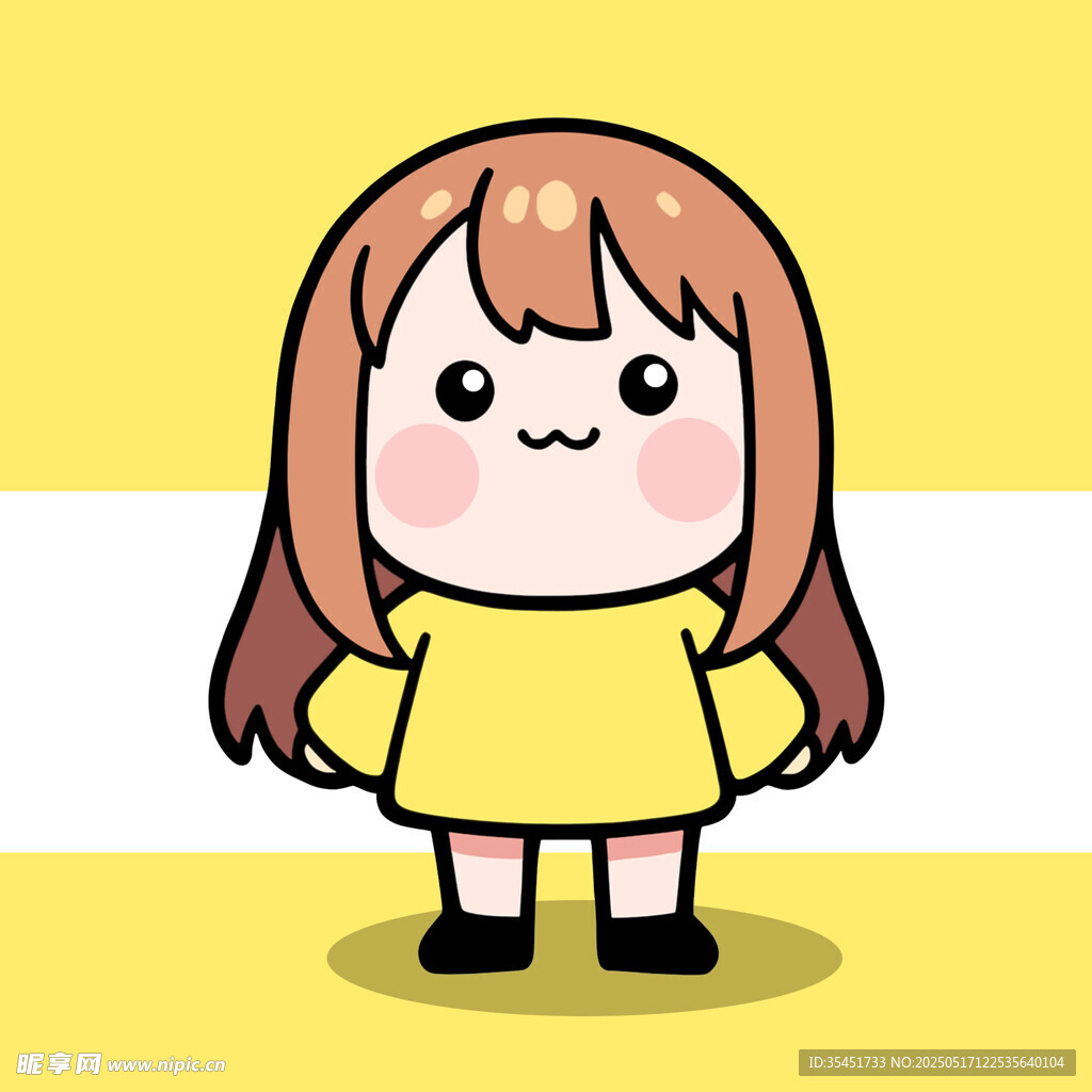 穿黄衣的可爱卡通女孩
