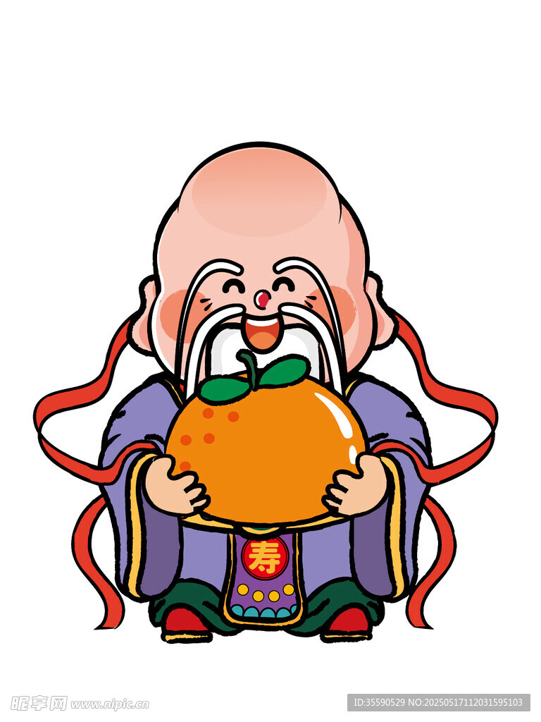 财神富贵吉祥橘子卡通头像图片