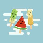 可爱夏日冰品插画