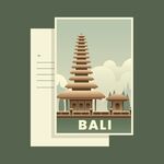 巴厘岛建筑插画展示
