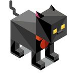 黑色低多边形风格猫咪模型