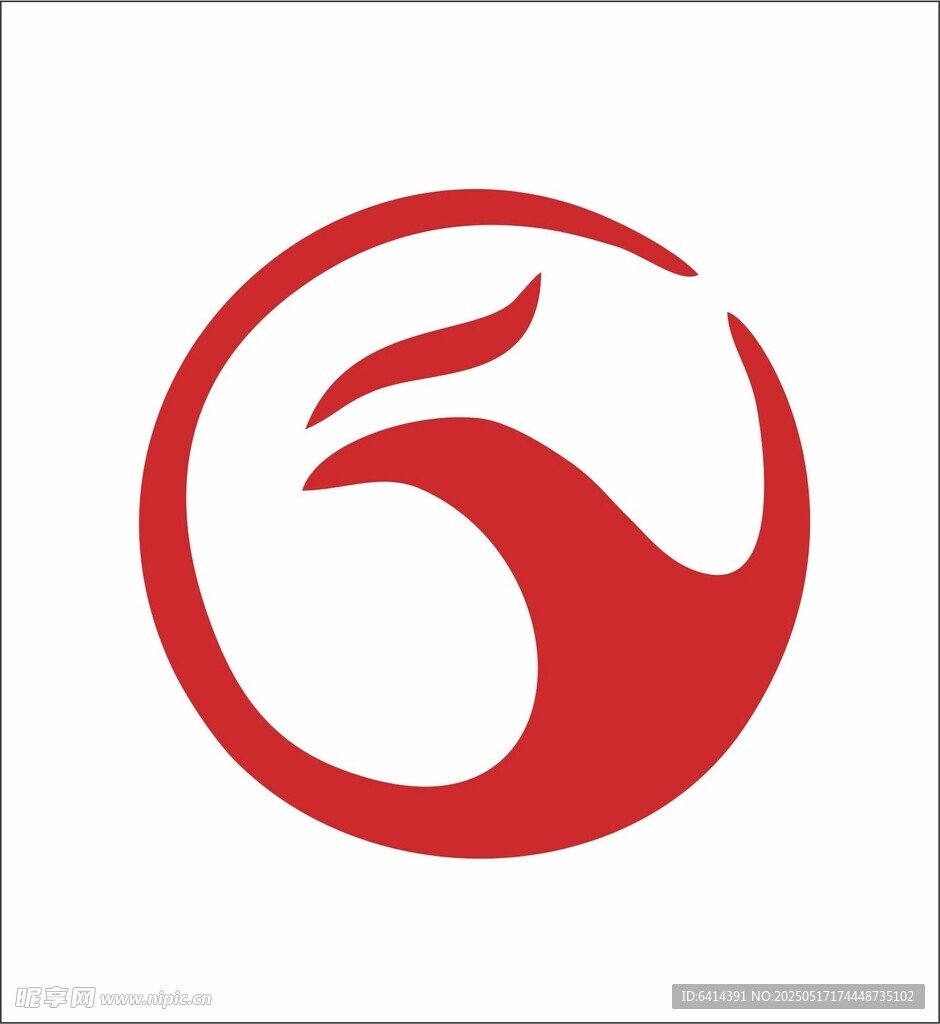 红色凤凰圆形标志图案